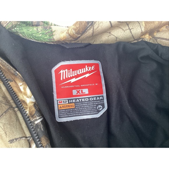 Milwaukee M12 Jacket Heat Gear Realtree Camo Size XL Hunting No Battery - Picture 5 of 12